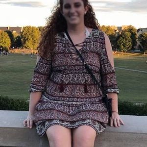 American Eagle Festival Boho Lace Up Dress